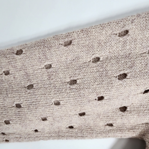 Anthropologie Moth Cashmere Blend Mock Neck Perforated Sleeve Sweater Medium - Picture 5 of 10